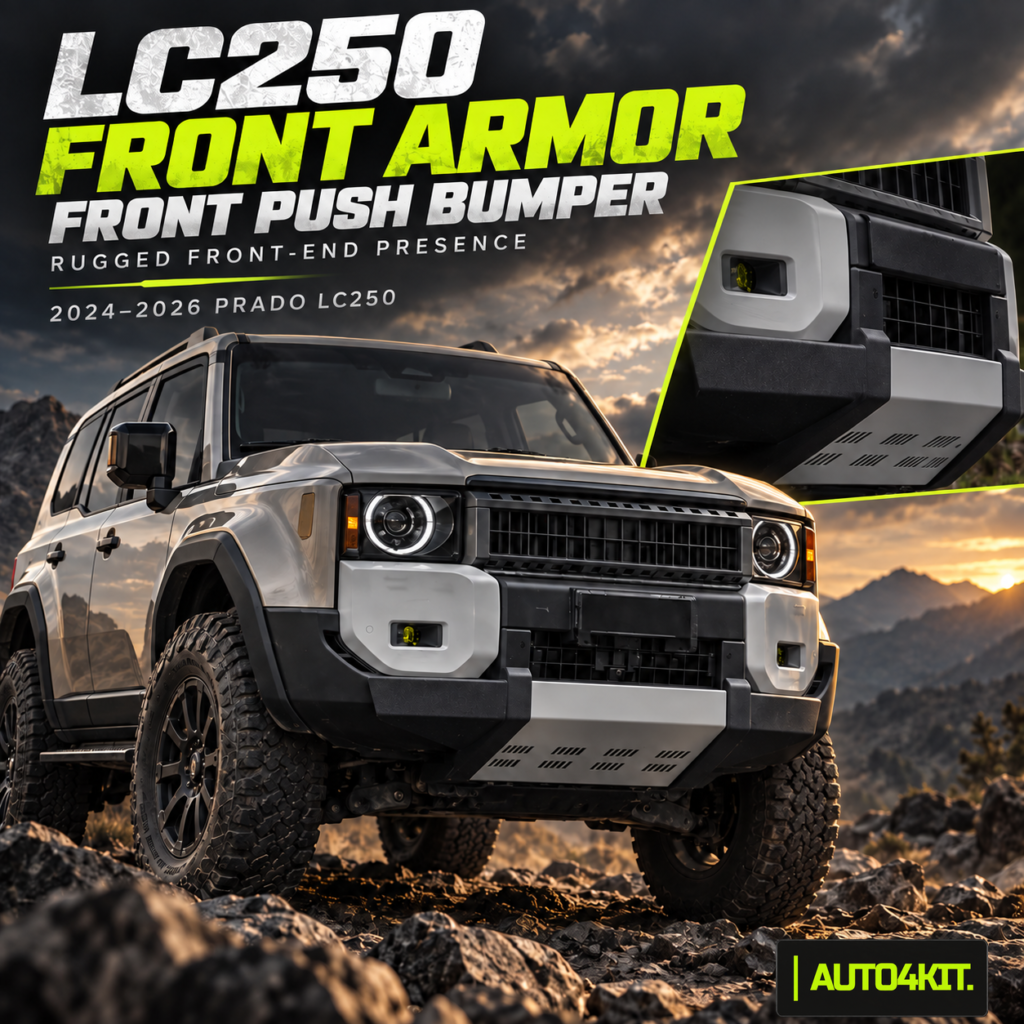 Toyota Prado LC250 front push bumper and front guard options for 2024–2026