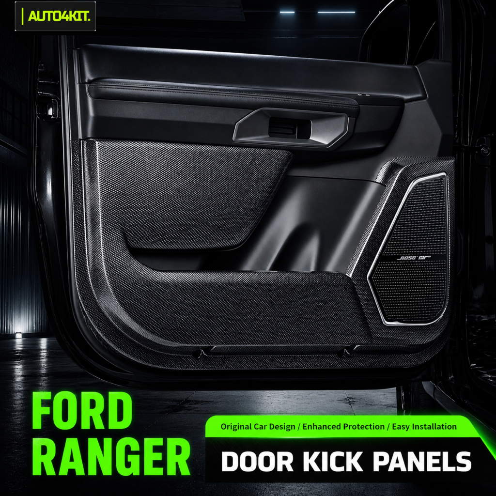 Ford Ranger T9 interior door panel with a four-piece door kick panel set shown installed