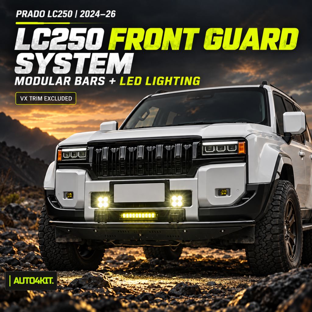Toyota Prado LC250 with the front guard and lighting kit installed