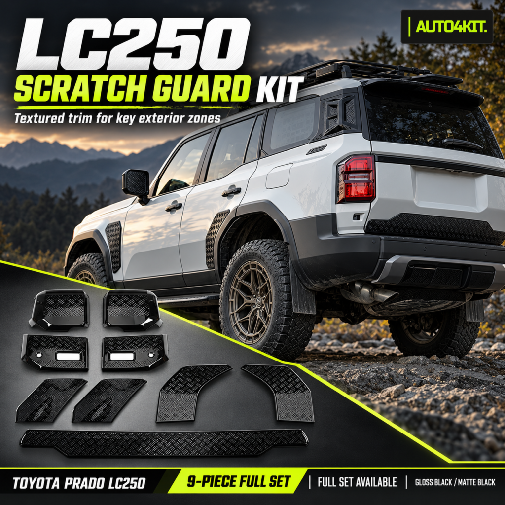 Toyota Prado LC250 scratch guard options, overview of the exterior guard locations.