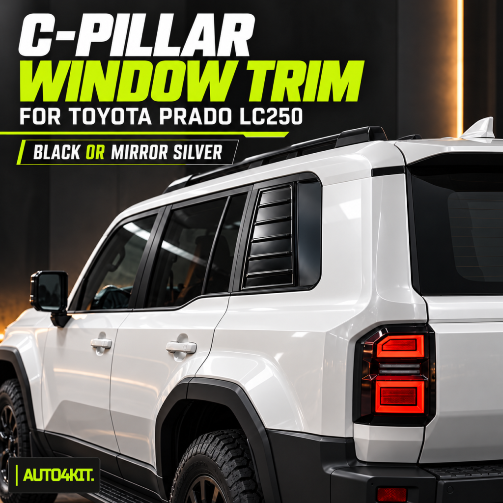 Toyota Prado LC250 C-pillar rear-quarter window decorative trim overview