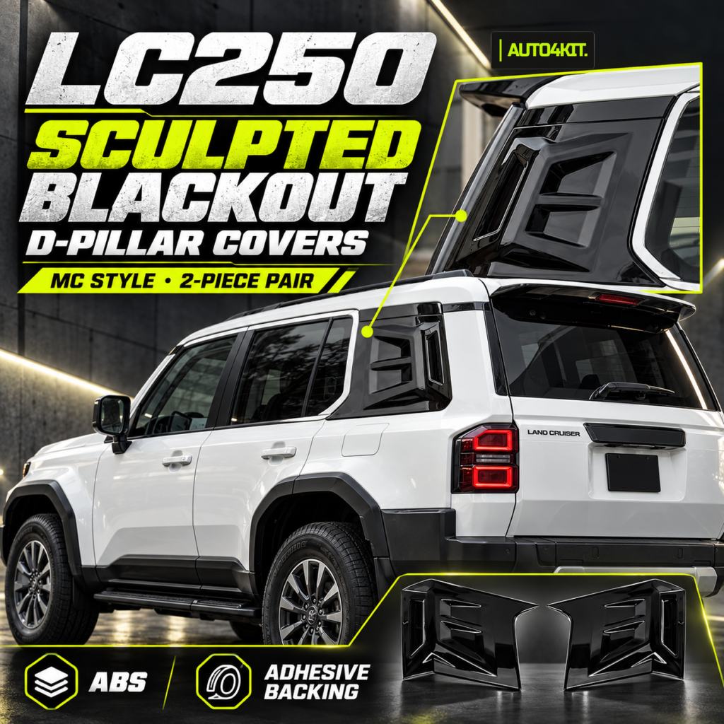 Toyota Prado LC250 black MC-style D-pillar cover pair, product view