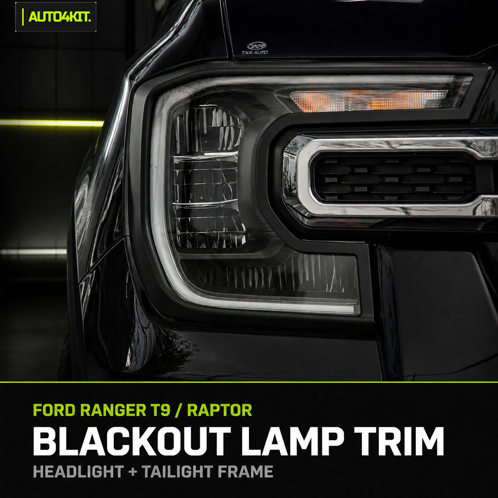 Auto4Kit-branded close-up of black headlight trim on a Ford Ranger.
