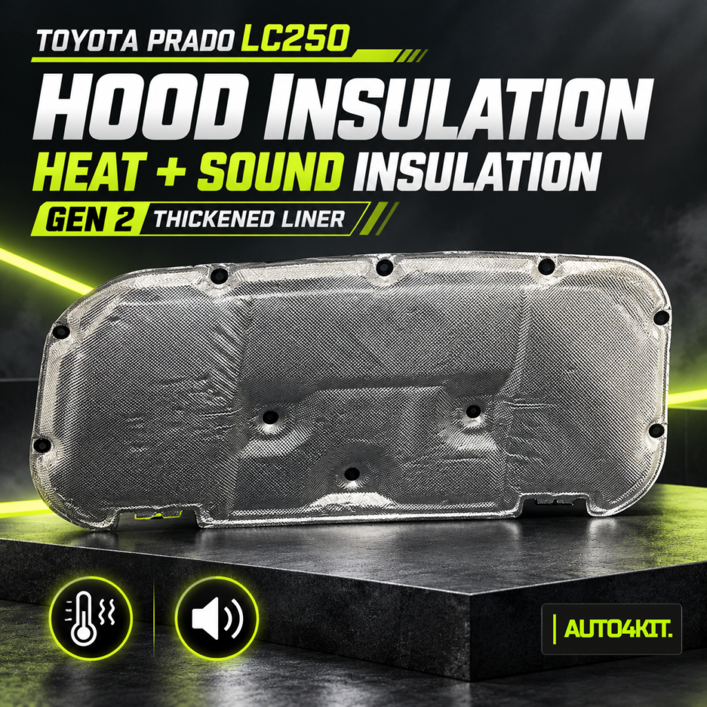 Toyota Prado LC250 Gen 2 thickened hood insulation liner with a silver foil face.