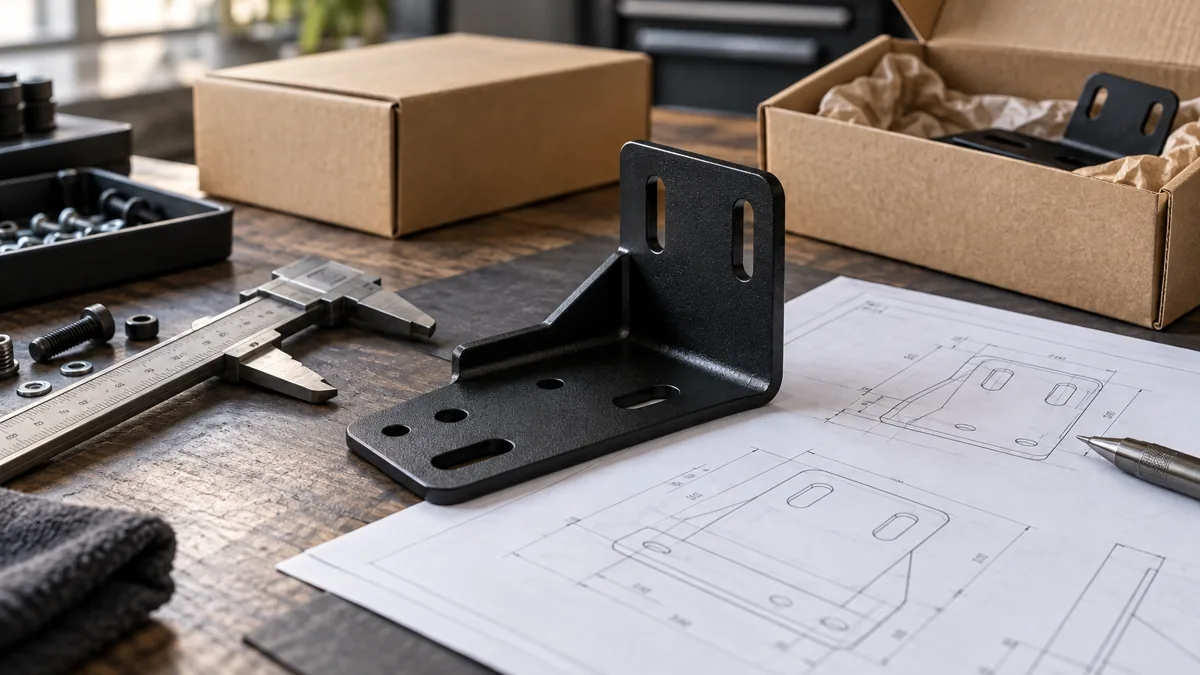 Automotive accessory design workbench with sample packaging