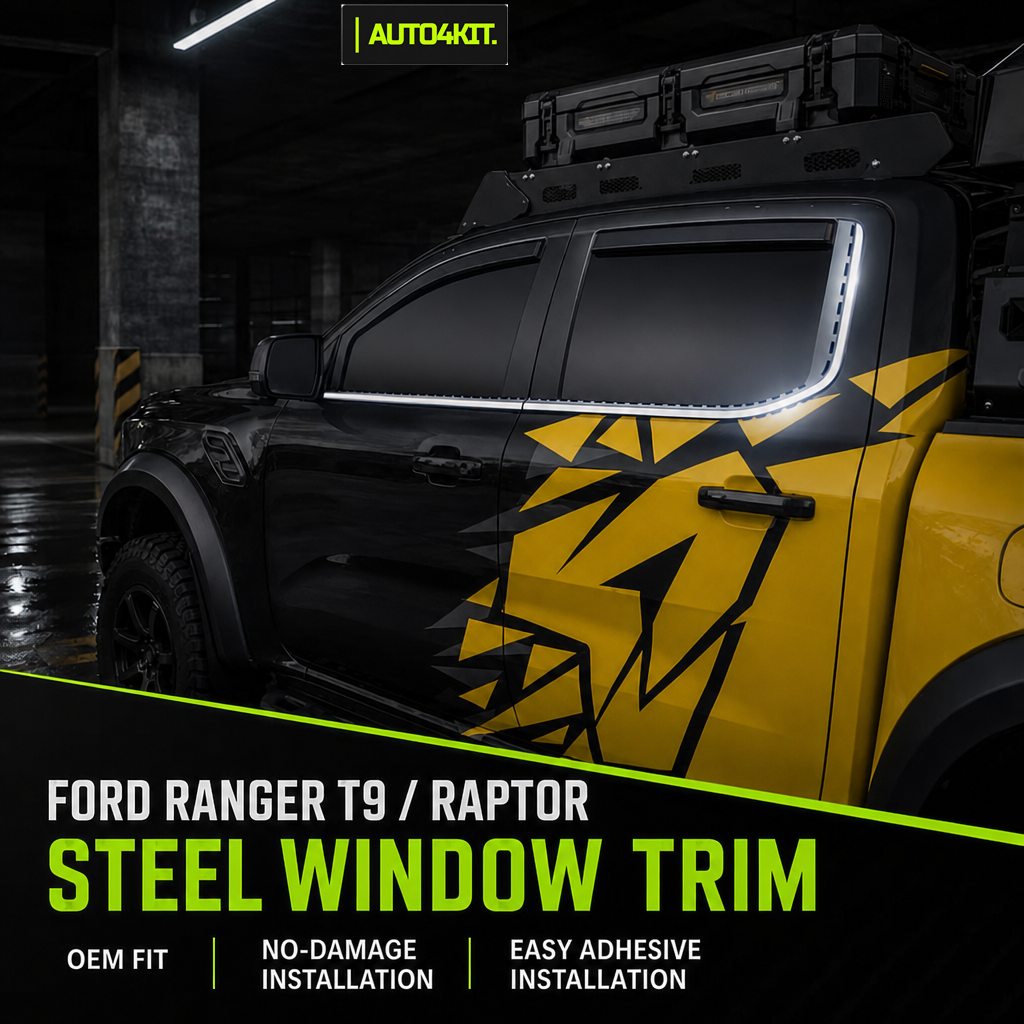 Ford Ranger with silver trim around the side windows