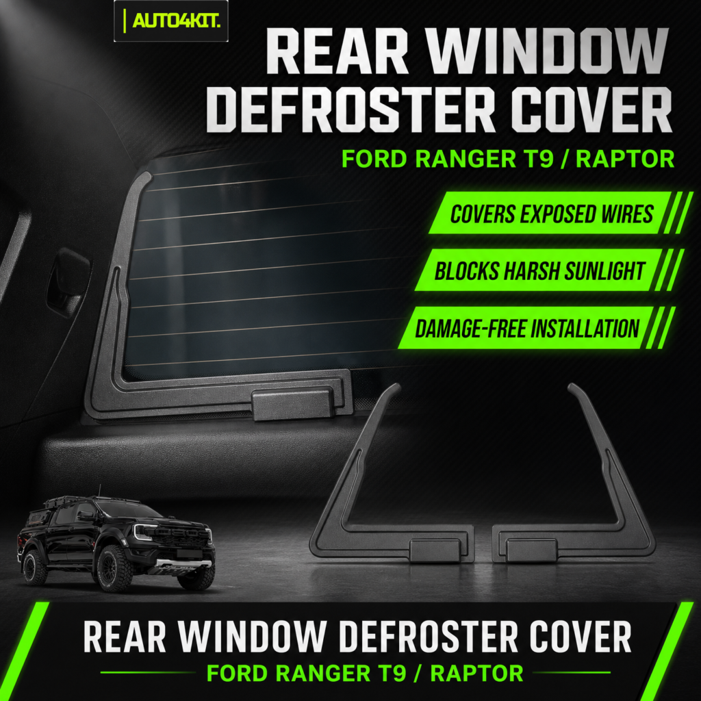 Ford Ranger rear-window defroster protector covers shown fitted and as a pair
